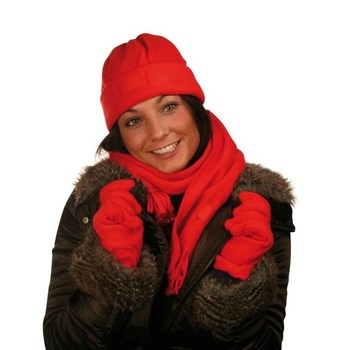 GORRO FORRO POLAR CON ETIQUETA NYLON PARA MARCAR