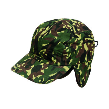 Gorra polar 4 paneles forro polar/nylon camuflaje