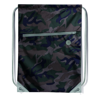 Mochila de cuerdas nylon 210D cremallera estampado camuflaje