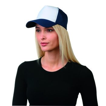 Gorra golf 5 paneles bicolor 100% poliéster