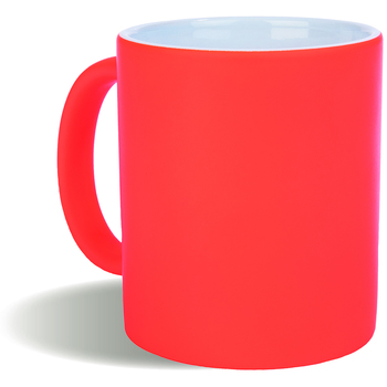 Taza cerámica (Grado A ) 320 ml. Exterior en colores fluorescentes interior blanco