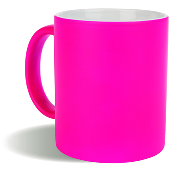 Taza cerámica (Grado A ) 320 ml. Exterior en colores fluorescentes interior blanco