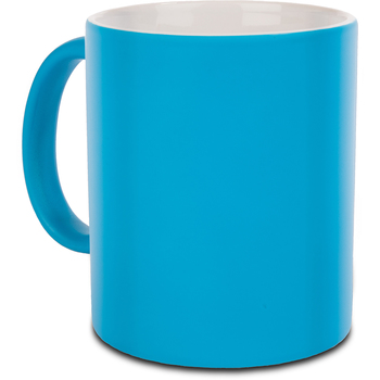 Taza cerámica (Grado A ) 320 ml. Exterior en colores fluorescentes interior blanco