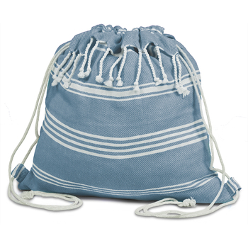 Mochila algodón fouta con cordones y flecos