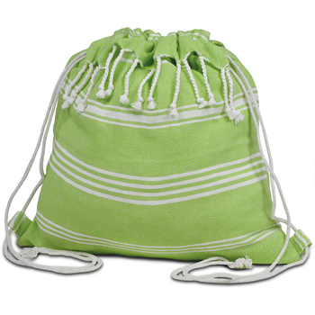 Mochila algodón fouta con cordones y flecos