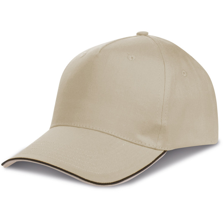 Gorra 5 paneles piping 100% algodón