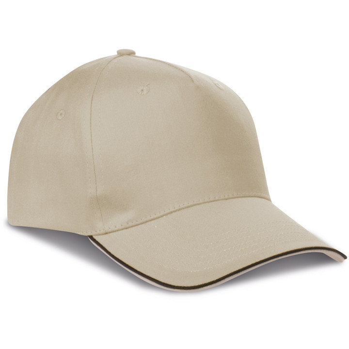 Gorra 5 paneles piping 100% algodón
