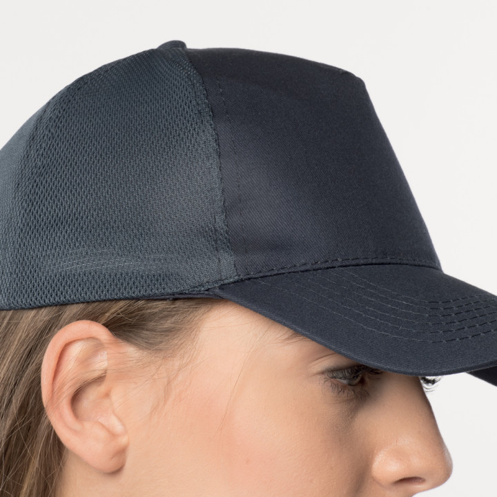 Gorra de rejilla 5 paneles algodón/poliéster