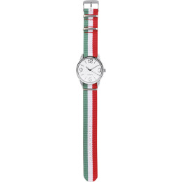 Reloj analógico personalizable metal/nylon bandera italiana