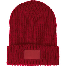 Gorro con etiqueta de poliéster