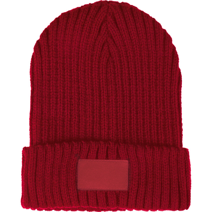 Gorro con etiqueta de poliéster