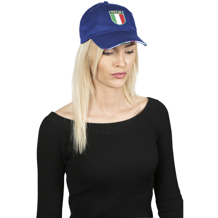 Gorra 6 paneles girados escudo italia