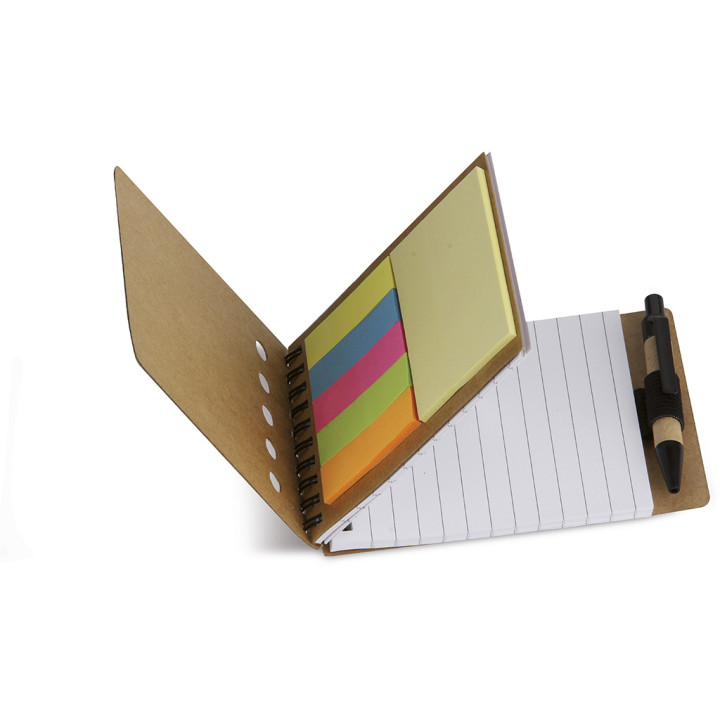 Libreta cartón reciclado con bolígrafo
