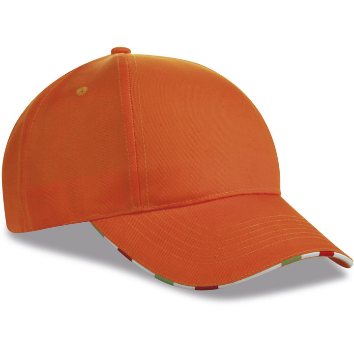 Gorra 6 paneles sandwich bandera italiana