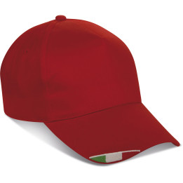 Gorra 5 paneles 100% algodón bandera italiana