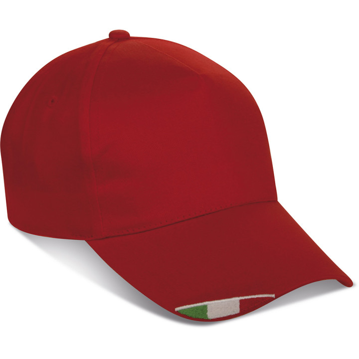 Gorra 5 paneles 100% algodón bandera italiana
