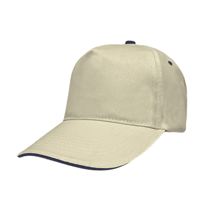 Gorra 5 paneles sandwich 100% algodón