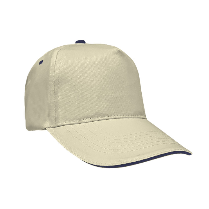 Gorra 5 paneles sandwich 100% algodón