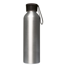 Botella 650 ml para agua en aluminio/plástico/silicona
