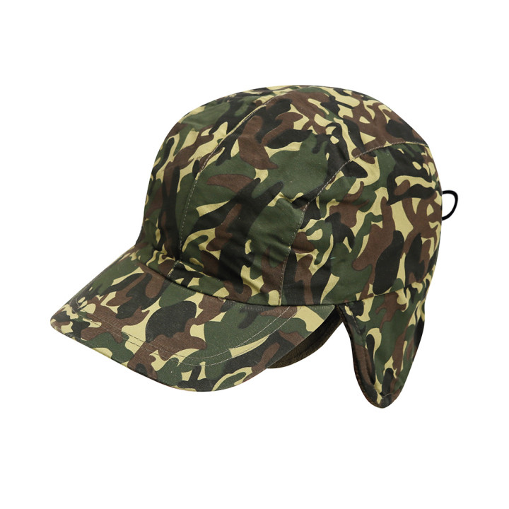 Gorra polar 4 paneles forro polar/nylon camuflaje
