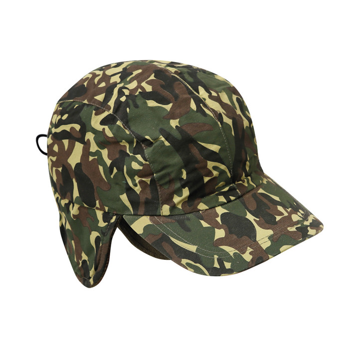 Gorra polar 4 paneles forro polar/nylon camuflaje