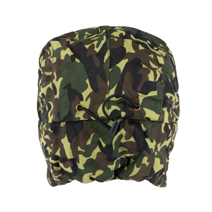 Gorra polar 4 paneles forro polar/nylon camuflaje