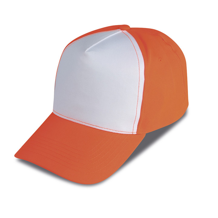 Gorra golf 5 paneles bicolor 100% poliéster