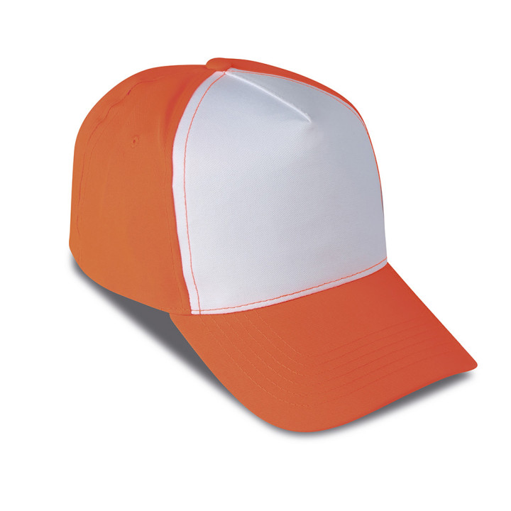 Gorra golf 5 paneles bicolor 100% poliéster