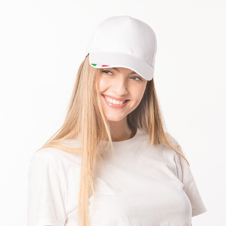 Gorra 5 paneles 100% algodón bandera italiana