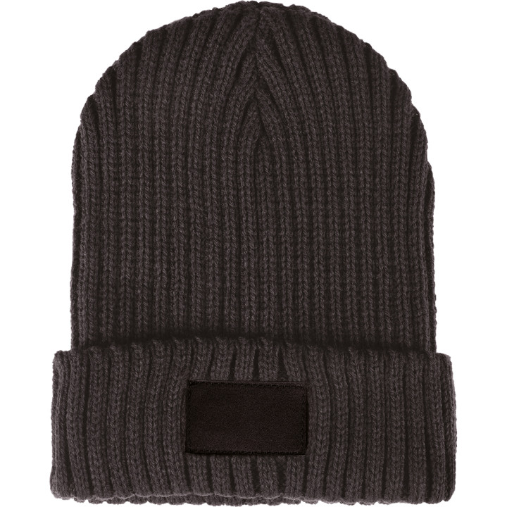 Gorro con etiqueta de poliéster