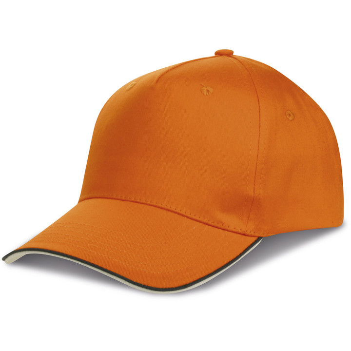 Gorra 5 paneles piping 100% algodón