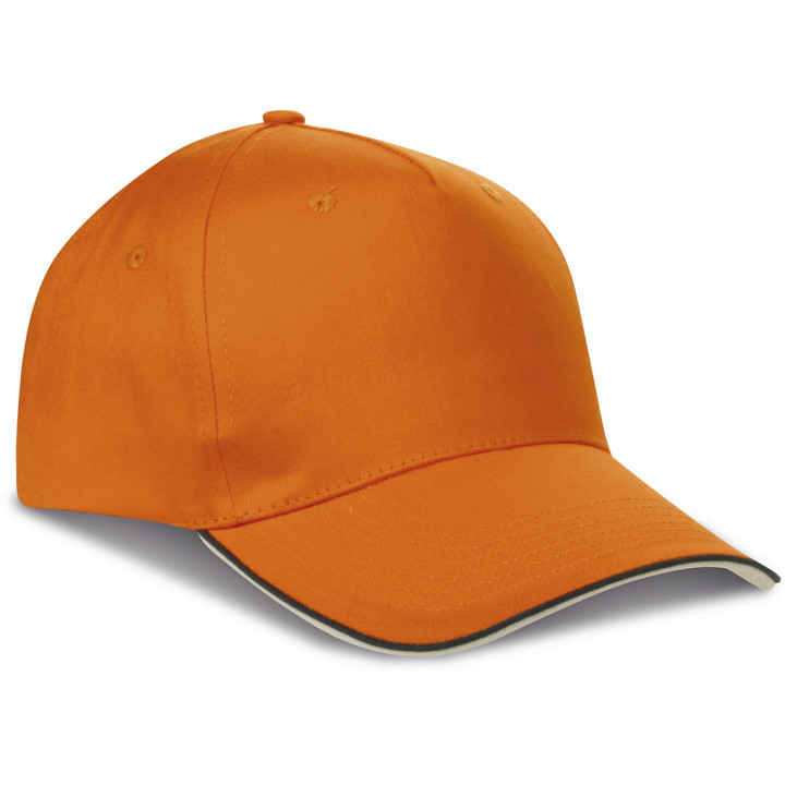 Gorra 5 paneles piping 100% algodón