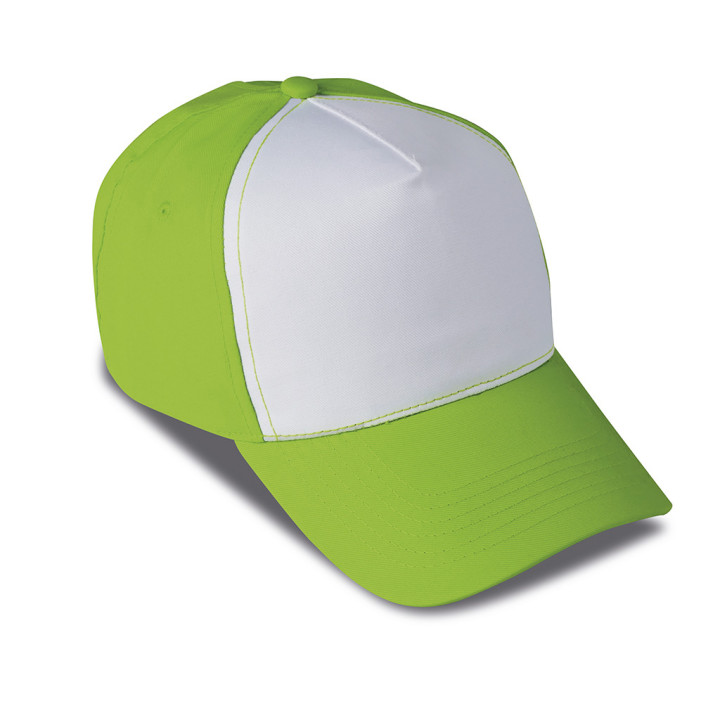 Gorra golf 5 paneles bicolor 100% poliéster