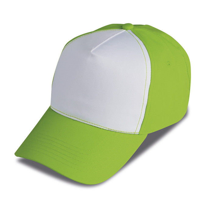 Gorra golf 5 paneles bicolor 100% poliéster