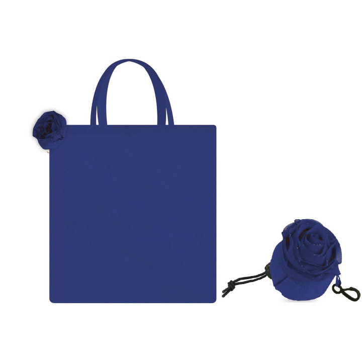 Bolsa shopping plegable nylon forma rosa