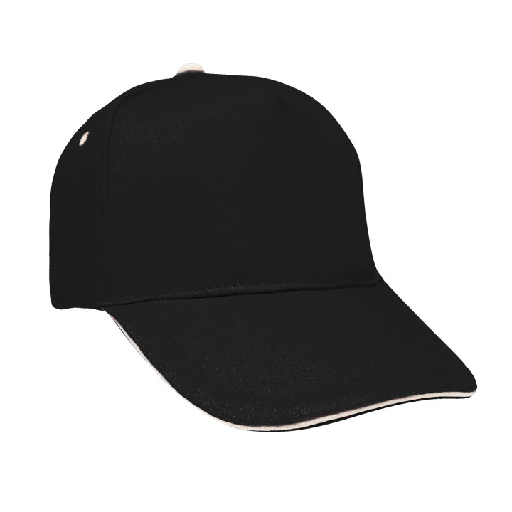 Gorra 5 paneles sandwich 100% algodón