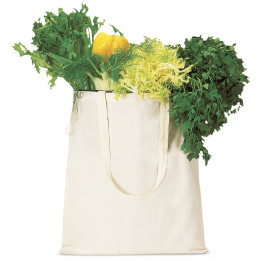 Bolsa shopping de algodón 100 gr/m2 asa larga color natural