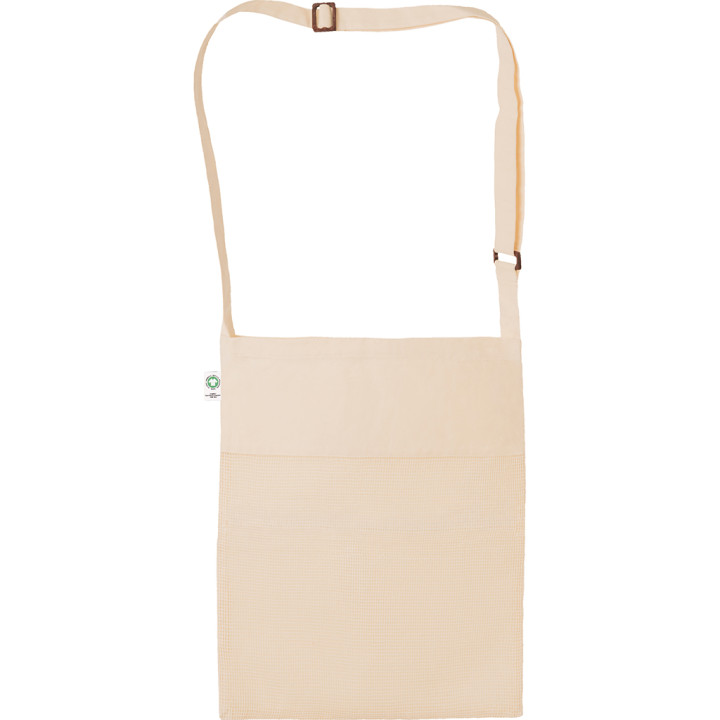 Mochila algodón orgánico 240gr. con malla frontal y asas ajustables