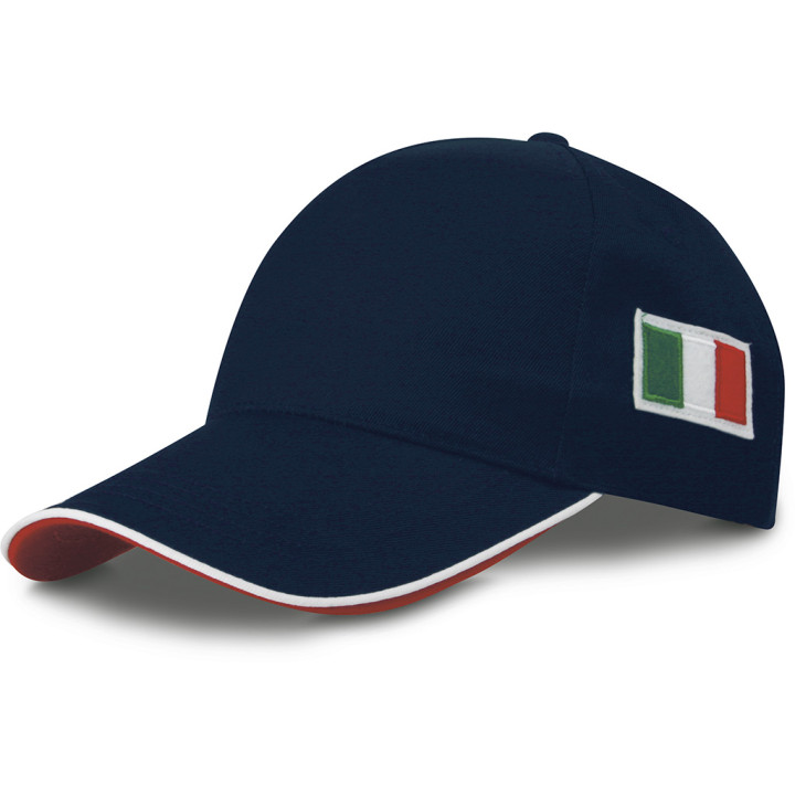 Gorra 5 paneles bandera italiana