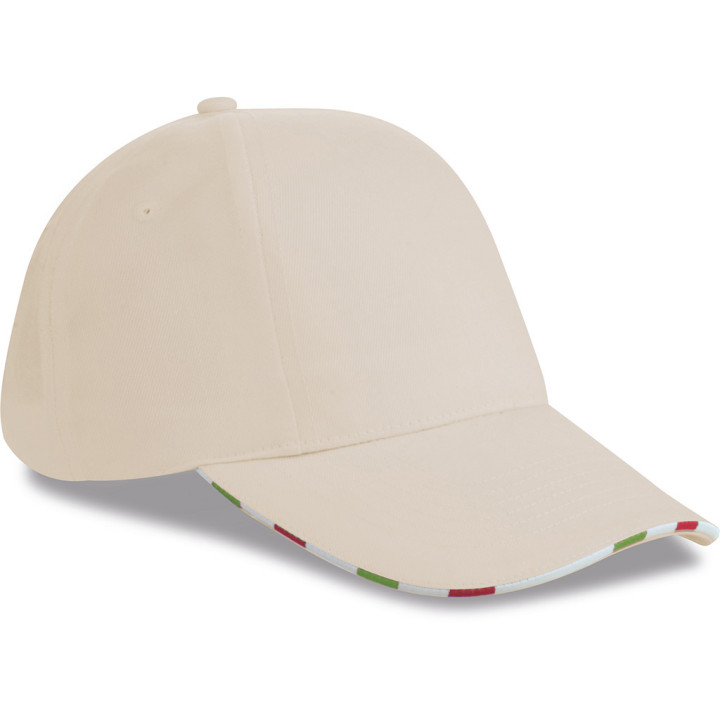 Gorra 6 paneles sandwich bandera italiana