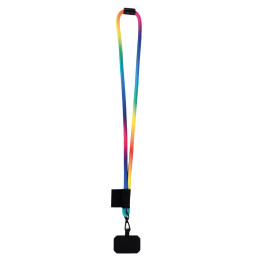 Lanyard arco iris con soporte para móvil
