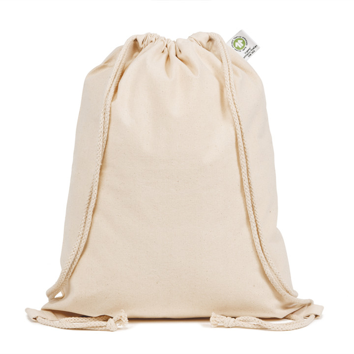Mochila cuerdas algodón orgánico color natural 200gr.