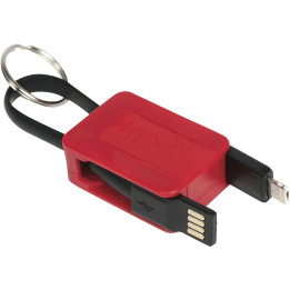 Cable 2 en 1 de plástico con llavero