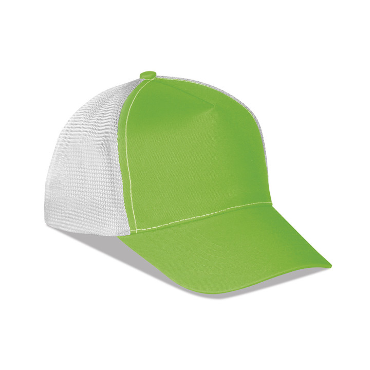 Gorra rejilla 5 paneles 100% poliéster
