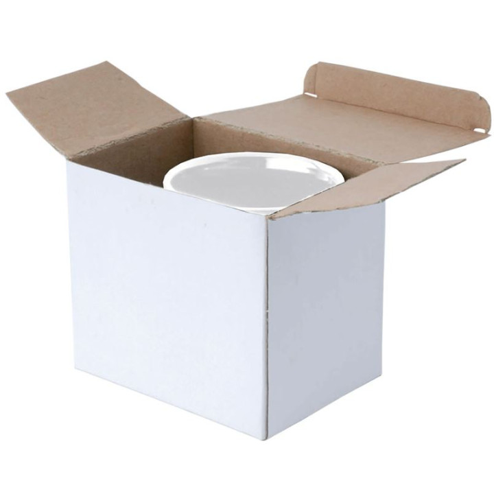 Taza cerámica (grado a ) 320 ml. exterior en colores fluorescentes interior blanco