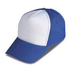 Gorra golf 5 paneles bicolor 100% poliéster