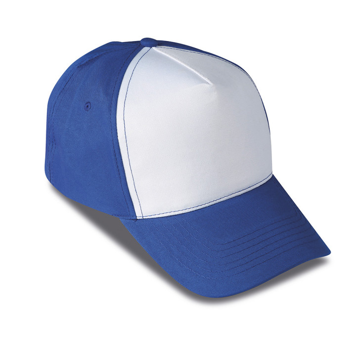 Gorra golf 5 paneles bicolor 100% poliéster