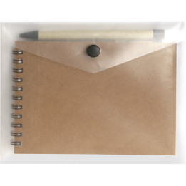 Libreta ecológica con bolígrafo en estuche