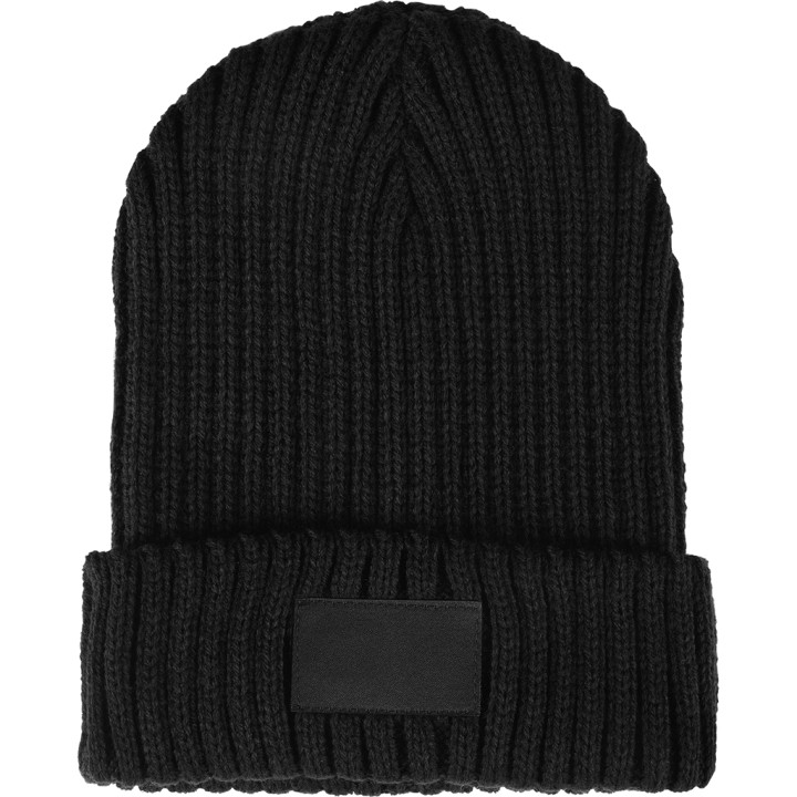 Gorro con etiqueta de poliéster