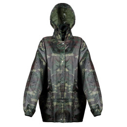 Chaqueta impermeable cierre botones camuflaje